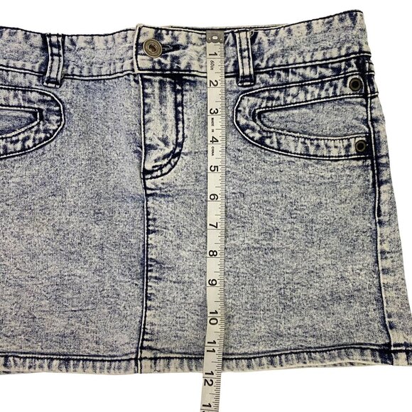 Armani Exchange AX Mini Skirt Washed Out Cotton Blend Size 0 - Picture 7 of 8